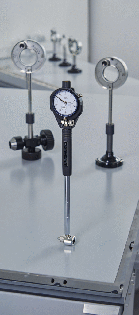Industrial applications infographic showing how bore gauges are used across different manufacturing sectors.
